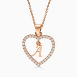 Personalized Heart Initial Pendant Necklace - Necklaces