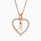Personalized Heart Initial Pendant Necklace - Necklaces