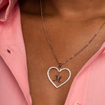 Personalized Heart Initial Pendant Necklace - Necklaces