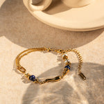 Quintessa Layered Pearl and Gold Chain Bracelet - Chain Bracelets
