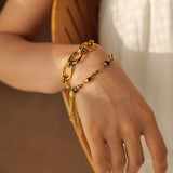 Quintessa Layered Pearl and Gold Chain Bracelet - Chain Bracelets