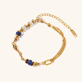 Quintessa Layered Pearl and Gold Chain Bracelet - Chain Bracelets
