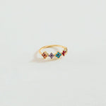 Radiant Blossom Multicolour Gemstone Ring - Ring