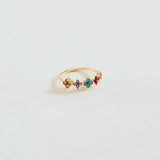 Radiant Blossom Multicolour Gemstone Ring - Ring