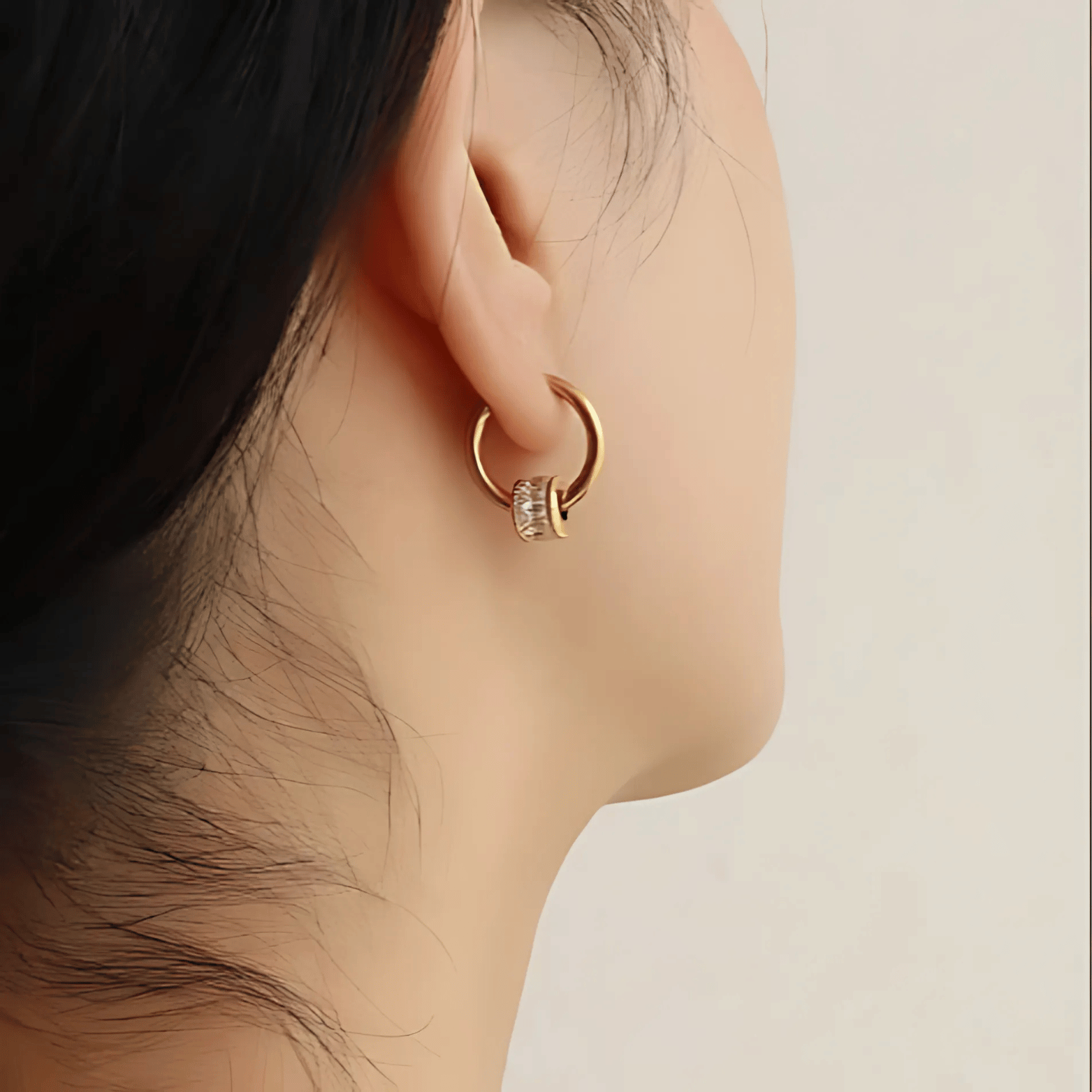 Radiant Crystal Gold Hoop Earrings - Earrings