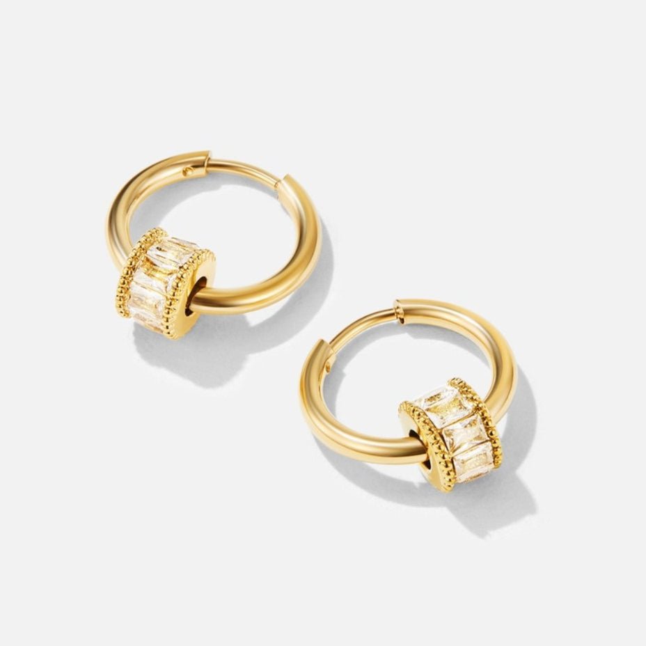 Radiant Crystal Gold Hoop Earrings - Earrings