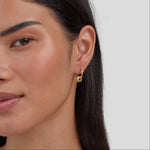 Radiant Crystal Gold Hoop Earrings - Earrings
