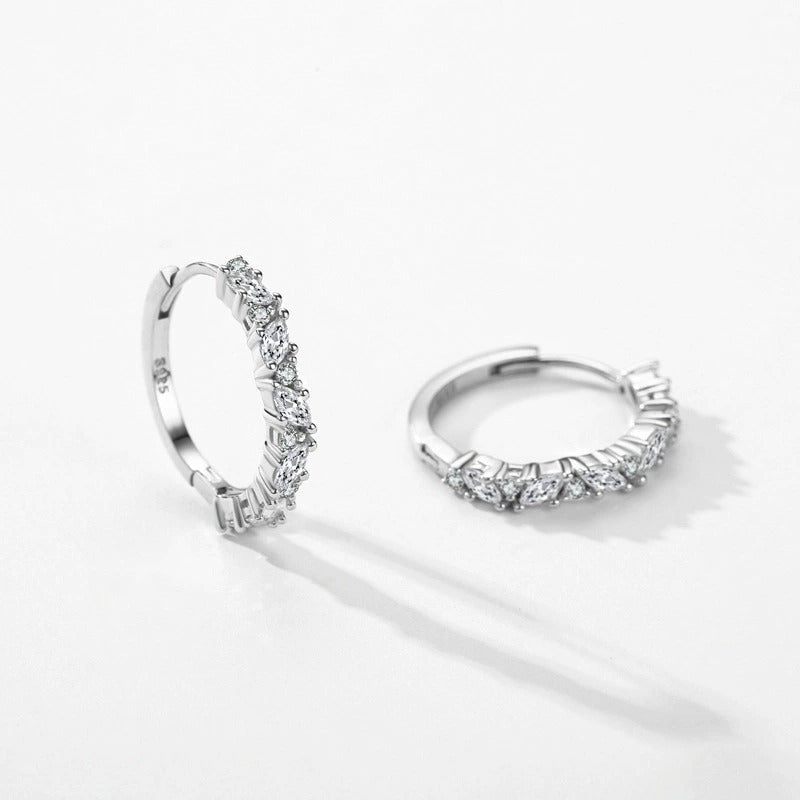 Radiant Crystal Pavé Hoop Earrings - Earrings