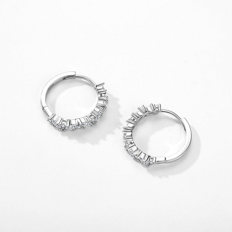 Radiant Crystal Pavé Hoop Earrings - Earrings