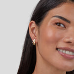 Radiant Dual Curve Crystal Hoop Earrings - Earrings
