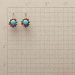 Rainbow Chakra Gemstone Earrings with Turquoise Center - Earrings