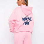 Relaxed - Fit Cropped Hoodie & Jogger Set – Cozy Casual Chic - Women's Outfit Set