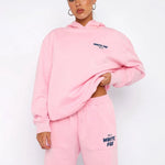 Relaxed - Fit Cropped Hoodie & Jogger Set – Cozy Casual Chic - Women's Outfit Set