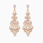 Rose Gold Crystal Chandelier Earrings - Earrings