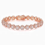 Rose Gold Floral Crystal Tennis Bracelet - Joyería > Pulseras > Pulseras de lujo