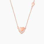 Rose Gold Heart Charm Necklace - Necklaces