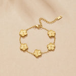 Rowena Gold Clover Charm Bracelet - Chain Bracelets
