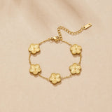 Rowena Gold Clover Charm Bracelet - Chain Bracelets