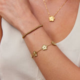 Rowena Gold Clover Charm Bracelet - Chain Bracelets