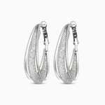 Sculpted Gold Mesh Teardrop Hoop Earrings - Earrings