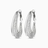 Sculpted Gold Mesh Teardrop Hoop Earrings - Earrings