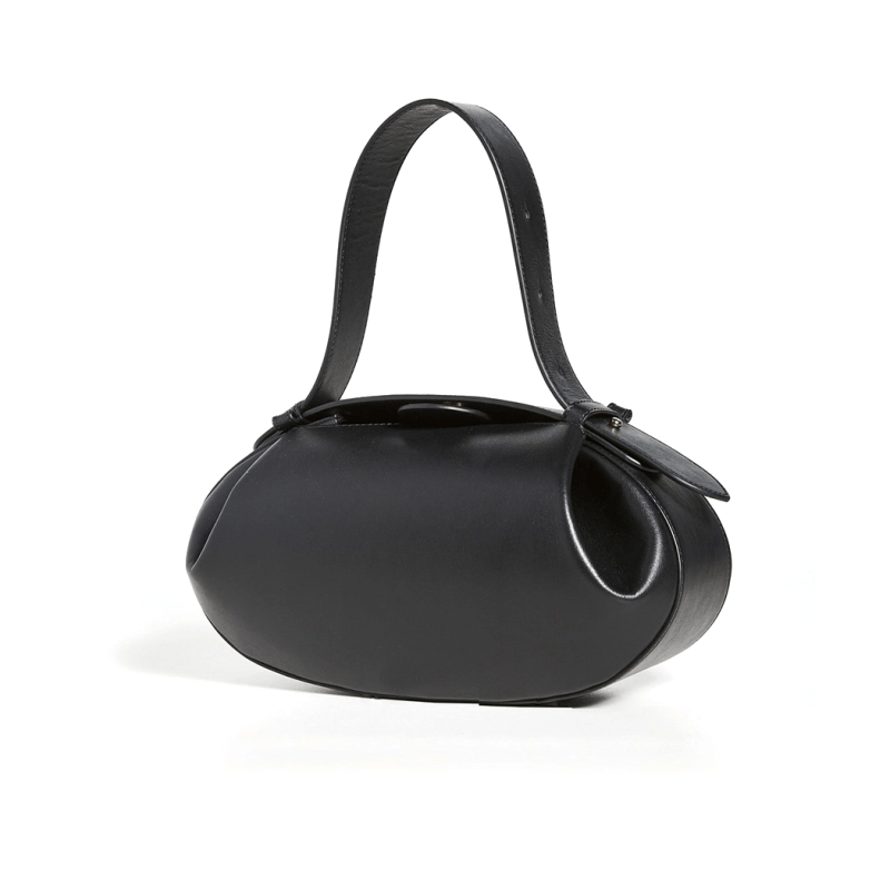 Sculpted Leather Shoulder Bag with Artistic Form - Women's Handbags