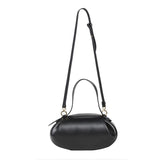 Sculpted Leather Shoulder Bag with Artistic Form - Women's Handbags