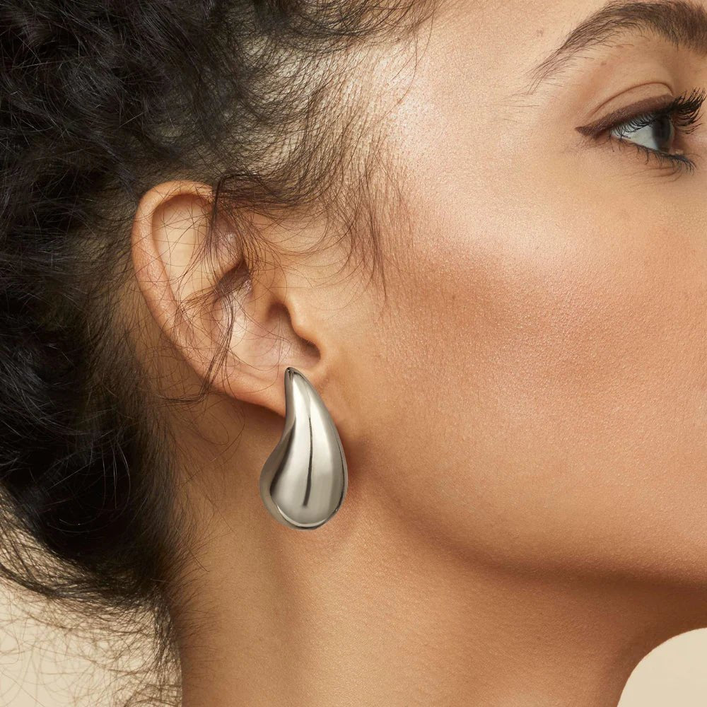 Sculpted Teardrop Statement Earrings - Earrings