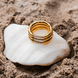 Serenity Triple Band Diamond Simulant Ring - Ring