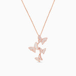 Silver Butterfly Cascade Necklace - Necklaces