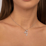 Silver Butterfly Cascade Necklace - Necklaces