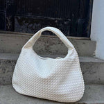 Soft Woven Shoulder Bag – Minimalist Hobo Design with Timeless Appeal - Women's Handbags