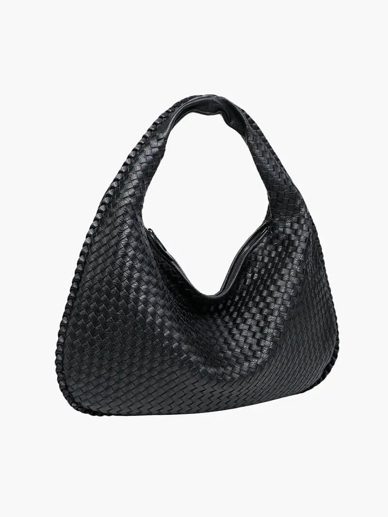 Soft Woven Shoulder Bag – Minimalist Hobo Design with Timeless Appeal - Women's Handbags