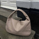 Soft Woven Shoulder Bag – Minimalist Hobo Design with Timeless Appeal - Women's Handbags