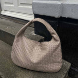 Soft Woven Shoulder Bag – Minimalist Hobo Design with Timeless Appeal - Women's Handbags