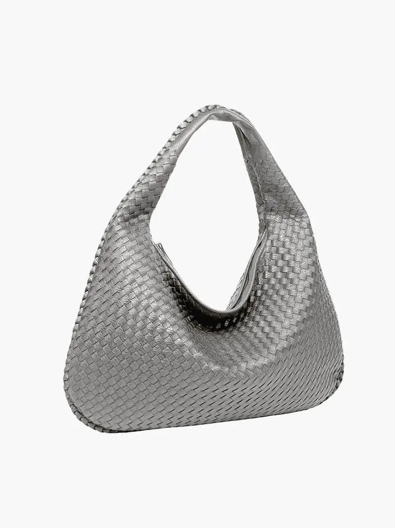 Soft Woven Shoulder Bag – Minimalist Hobo Design with Timeless Appeal - Women's Handbags