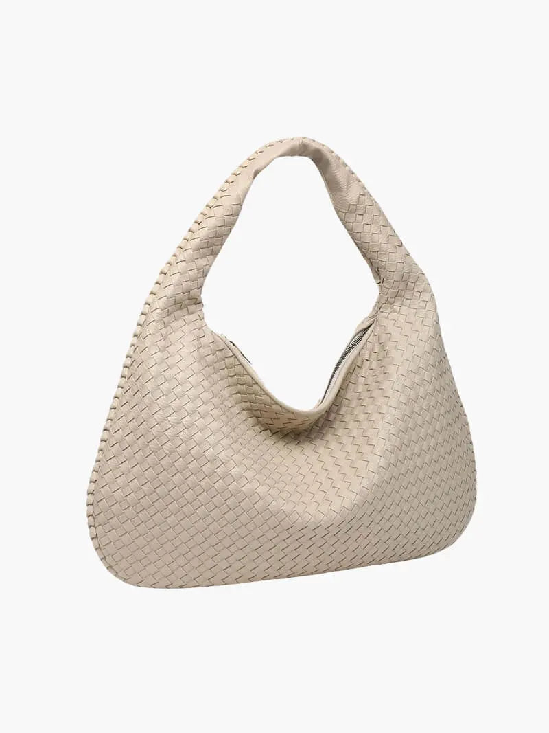 Soft Woven Shoulder Bag – Minimalist Hobo Design with Timeless Appeal - Women's Handbags
