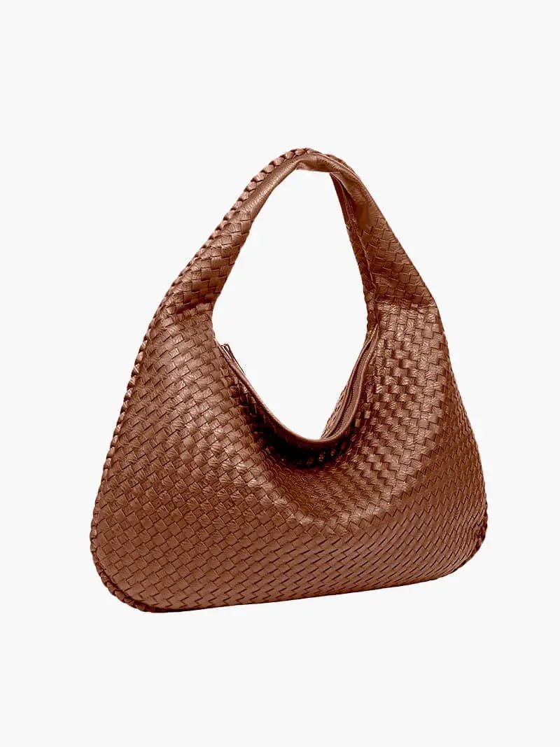 Soft Woven Shoulder Bag – Minimalist Hobo Design with Timeless Appeal - Women's Handbags