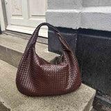 Soft Woven Shoulder Bag – Minimalist Hobo Design with Timeless Appeal - Women's Handbags