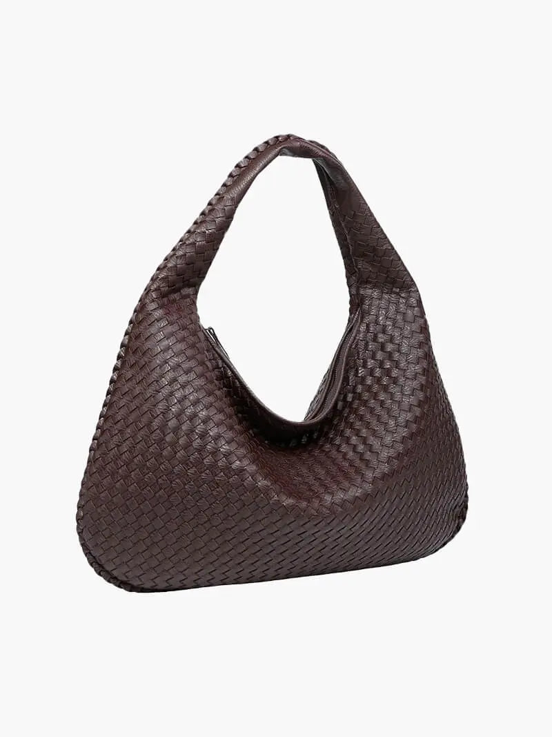 Soft Woven Shoulder Bag – Minimalist Hobo Design with Timeless Appeal - Women's Handbags