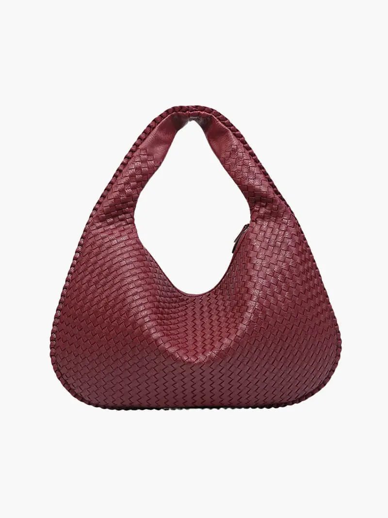 Soft Woven Shoulder Bag – Minimalist Hobo Design with Timeless Appeal - Women's Handbags