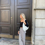 Soft Woven Shoulder Bag – Minimalist Hobo Design with Timeless Appeal - Women's Handbags