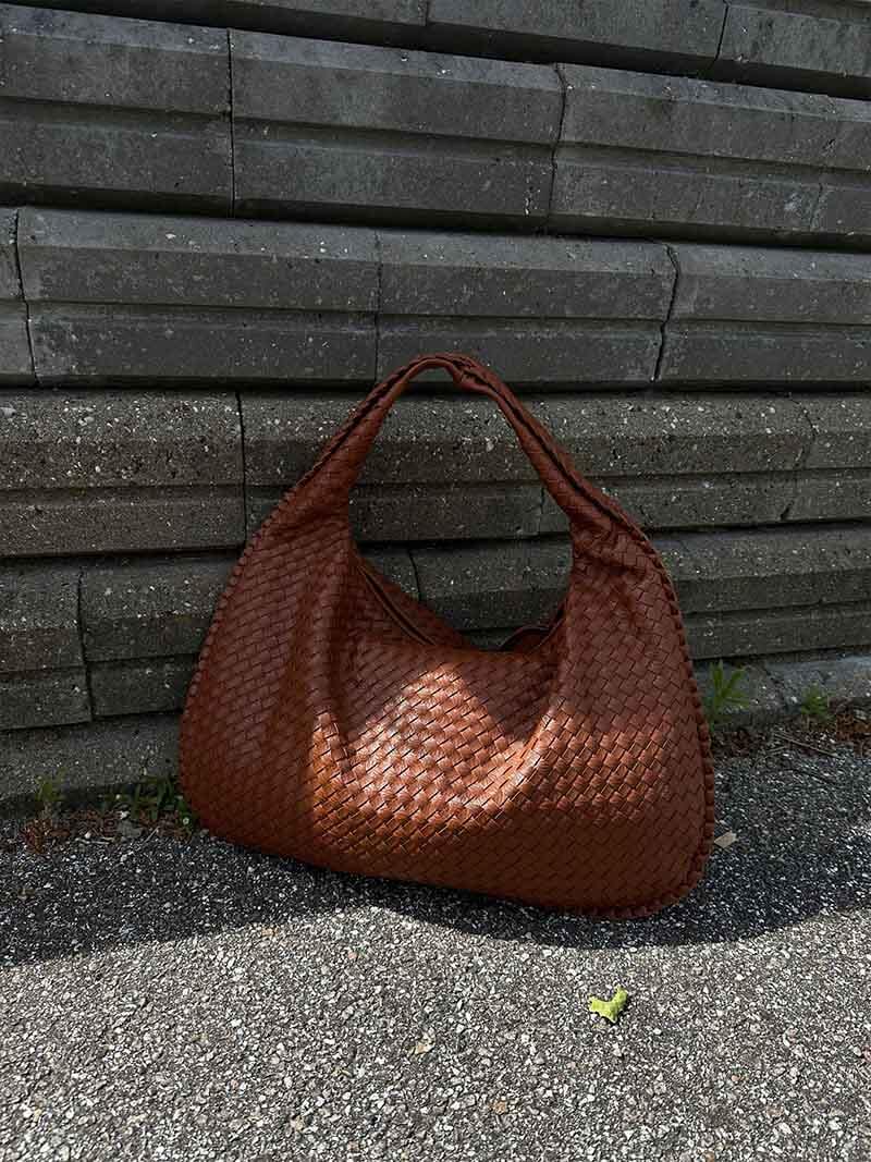 Soft Woven Shoulder Bag – Minimalist Hobo Design with Timeless Appeal - Women's Handbags