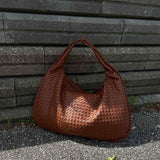 Soft Woven Shoulder Bag – Minimalist Hobo Design with Timeless Appeal - Women's Handbags