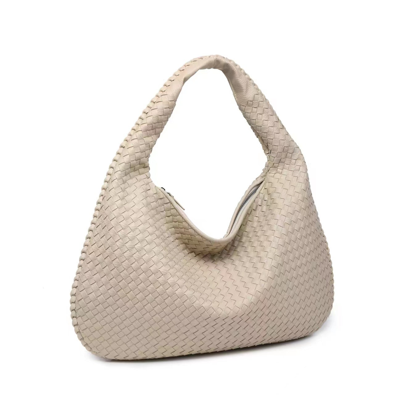 Soft Woven Shoulder Bag – Minimalist Hobo Design with Timeless Appeal - Women's Handbags