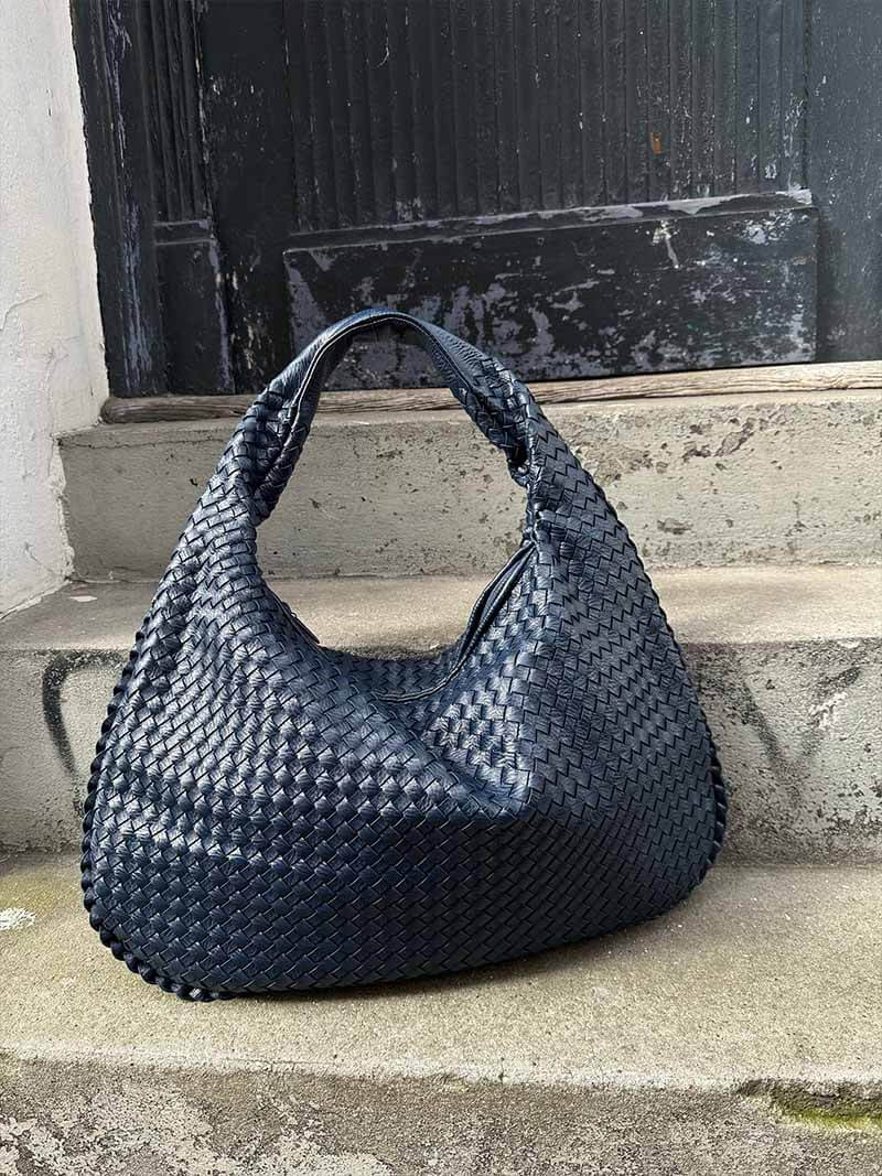 Soft Woven Shoulder Bag – Minimalist Hobo Design with Timeless Appeal - Women's Handbags