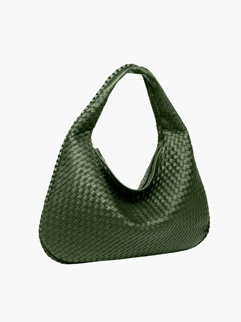 Soft Woven Shoulder Bag – Minimalist Hobo Design with Timeless Appeal - Women's Handbags