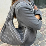 Soft Woven Shoulder Bag – Minimalist Hobo Design with Timeless Appeal - Women's Handbags