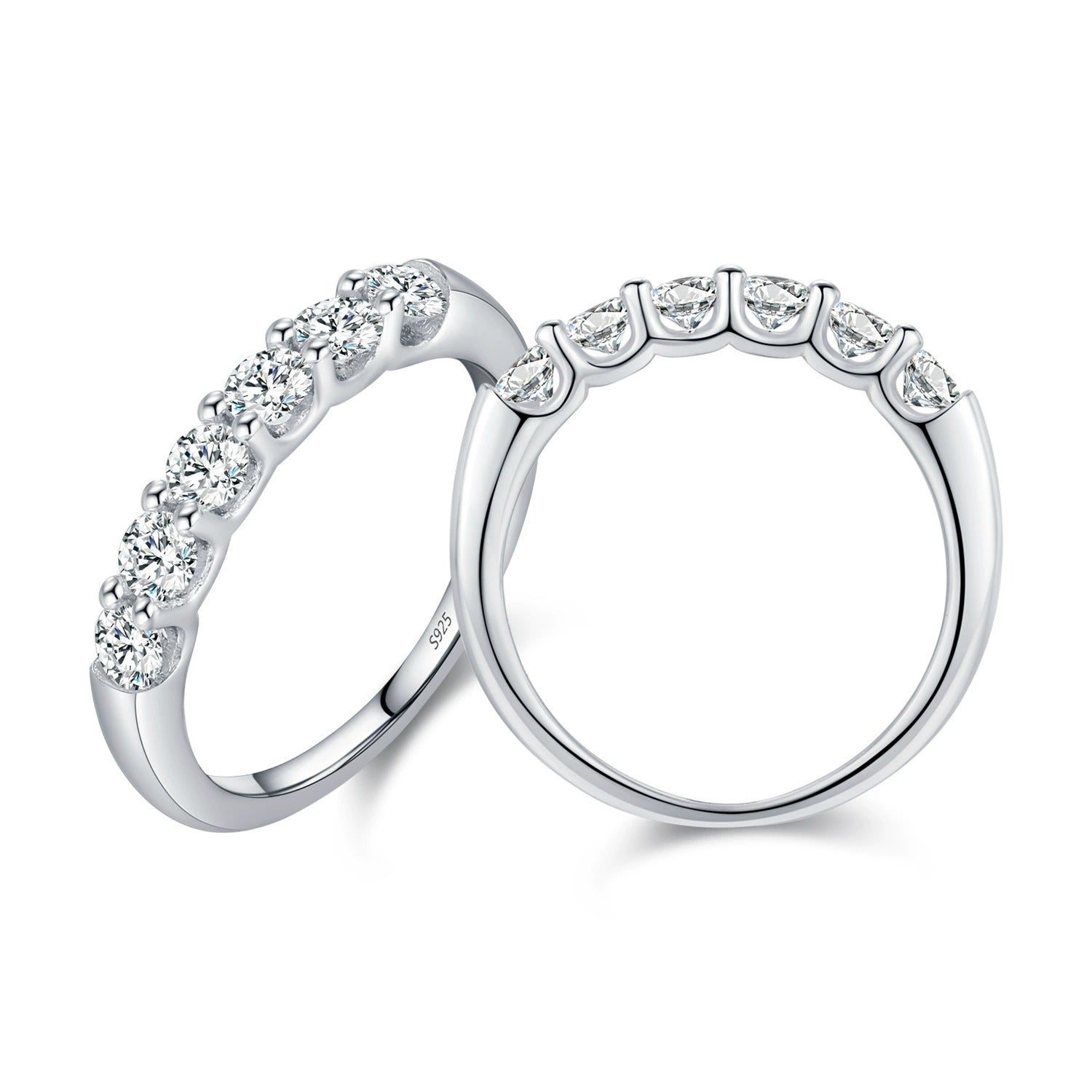 Sparkling Crystal Silver Eternity Ring - Ring