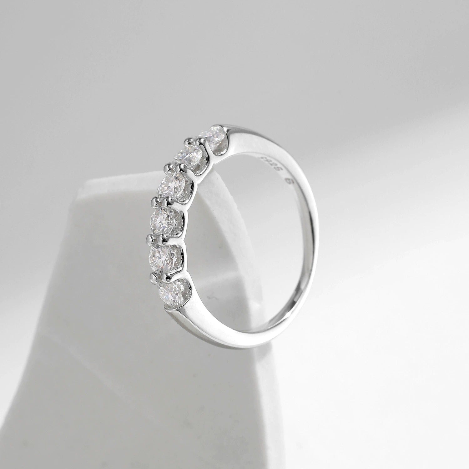Sparkling Crystal Silver Eternity Ring - Ring
